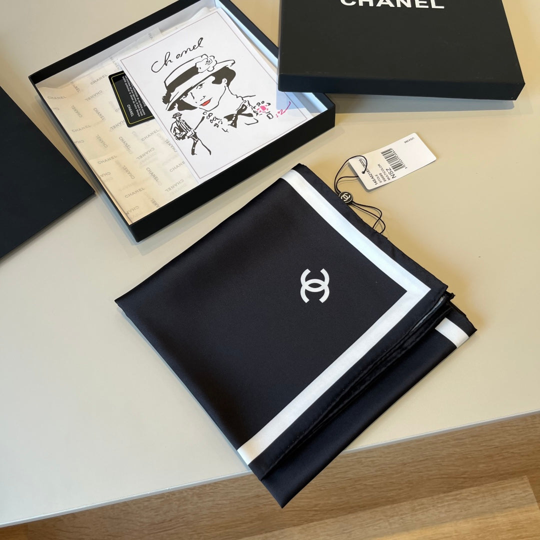 CHAN* 25SS 100% silk square scarf