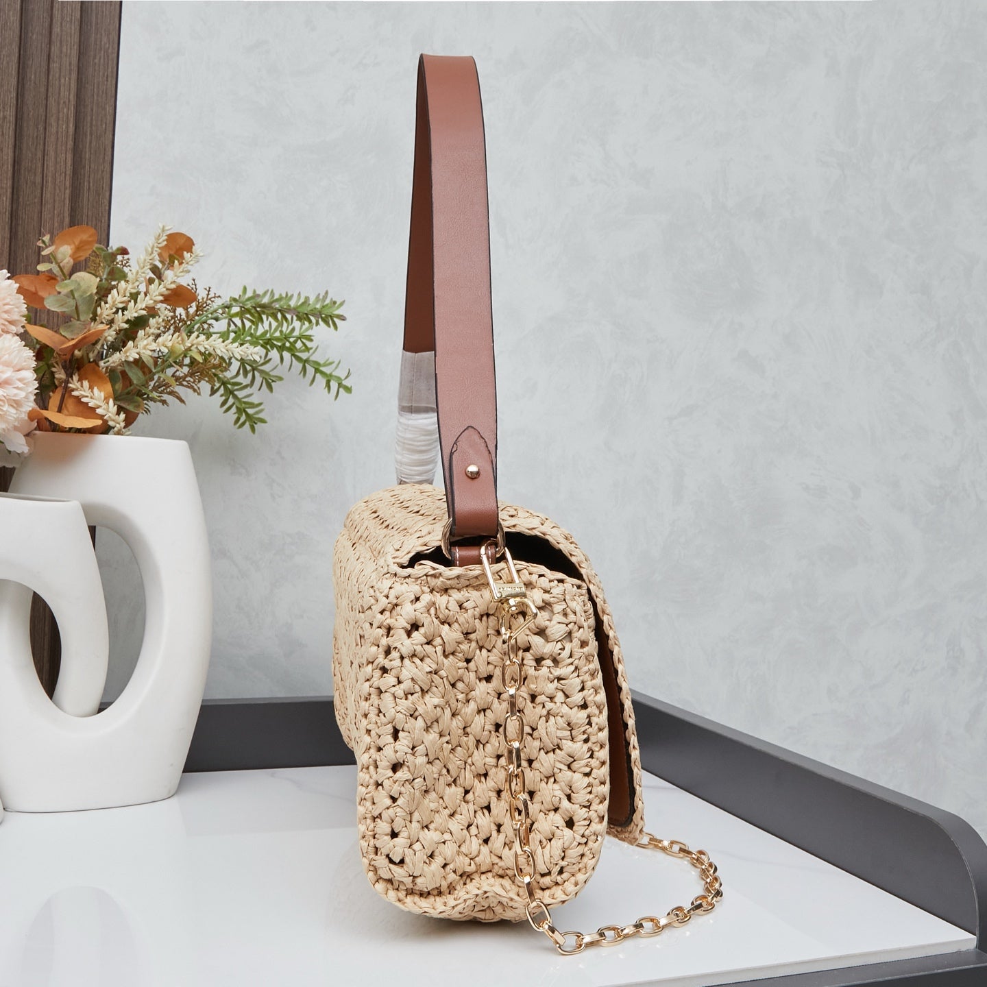 LOU* 25SS woven raffia bag