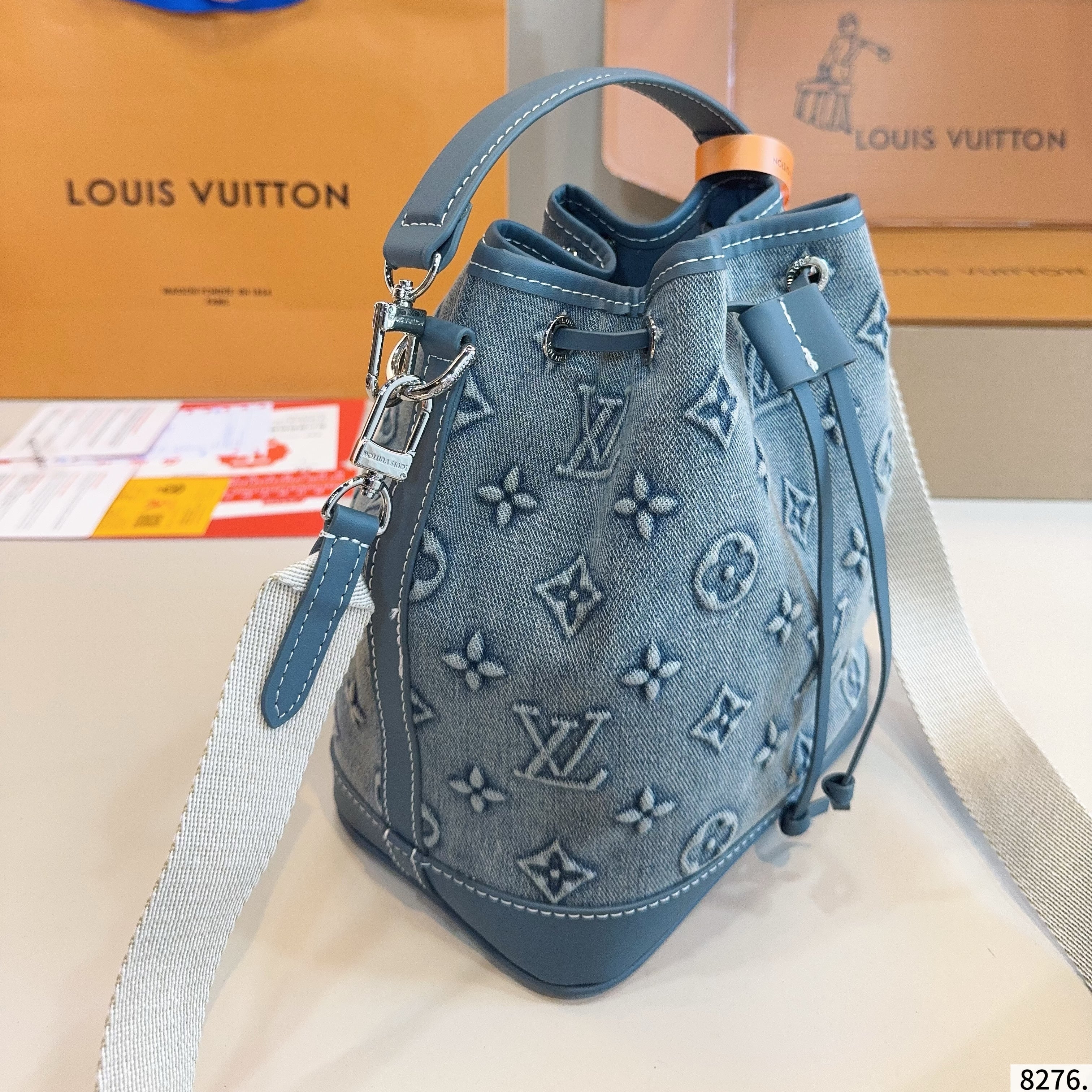 LOU* 25SS denim French bucket bag
