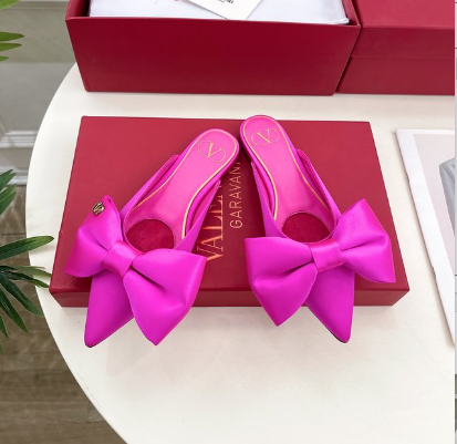Valenti* 24 new pointed toe bow mules 1:1 VIP