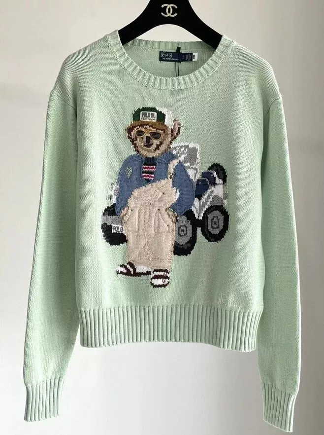 Ralph Laur* bear embroidered sweater