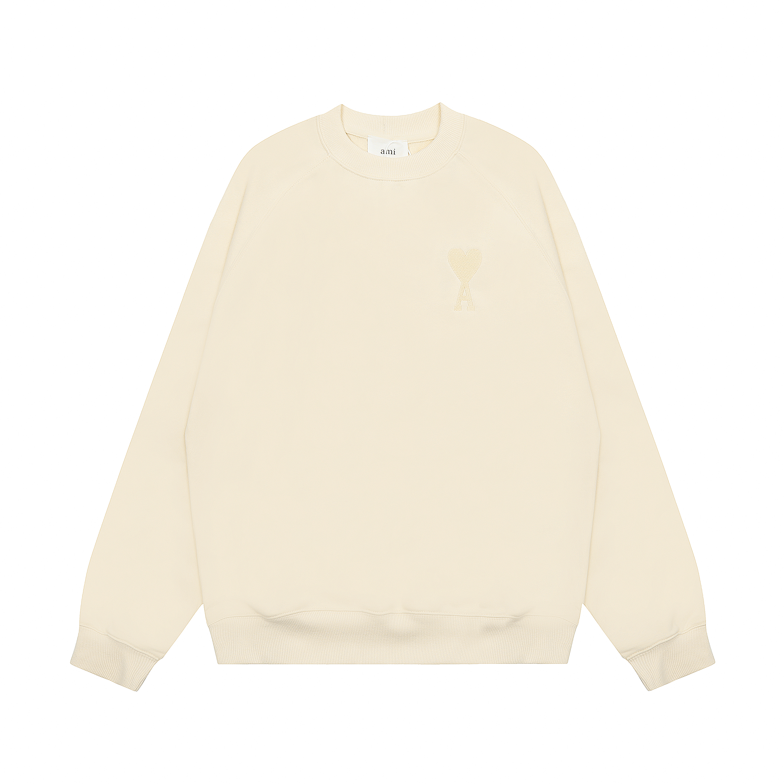 MA* Red Heart Solid Color Big Heart Round Neck Peach Heart Sweatshirt (10 Colors)