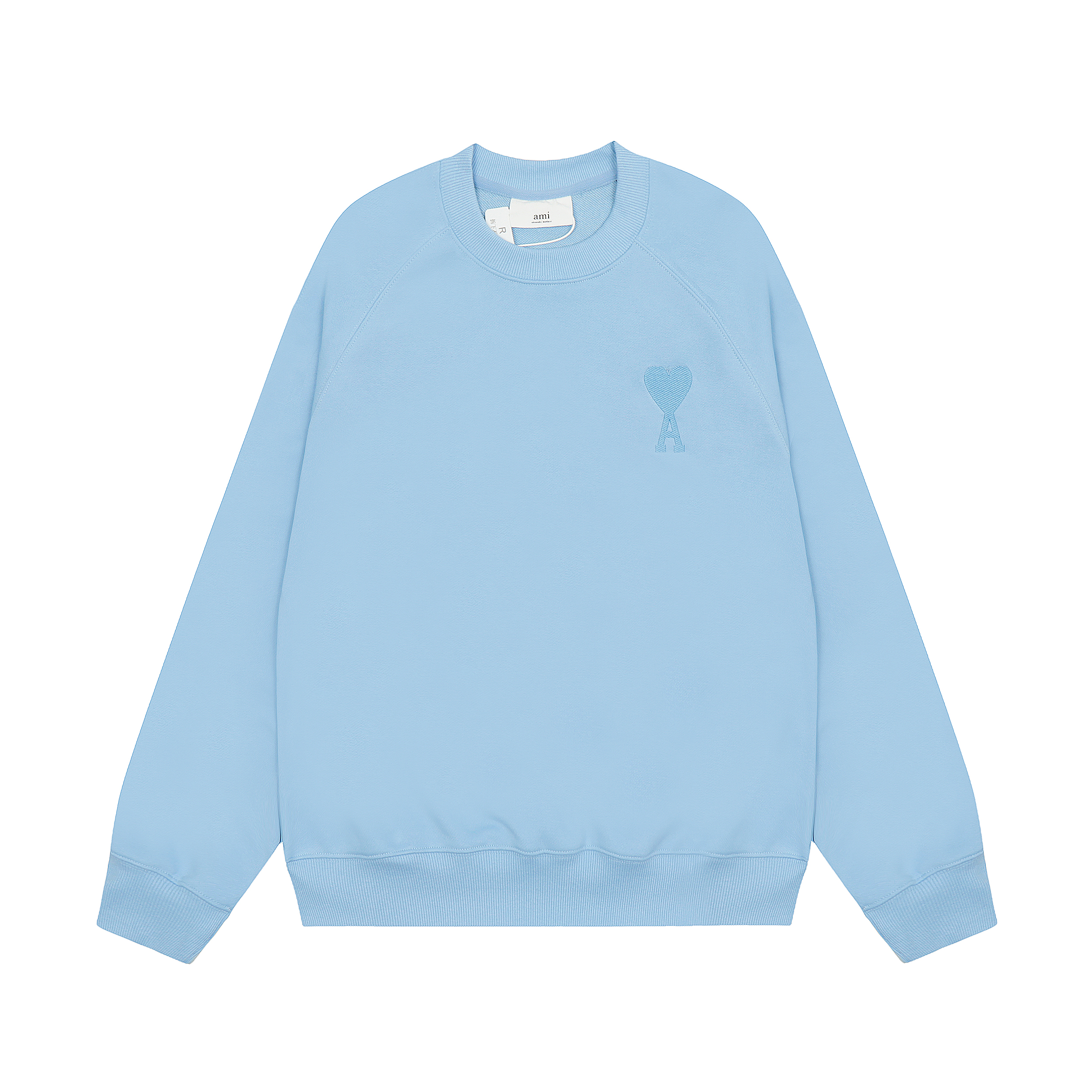 MA* Red Heart Solid Color Big Heart Round Neck Peach Heart Sweatshirt (10 Colors)