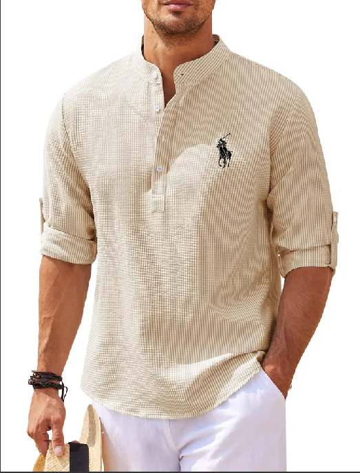 Men's Pineapple Stand Collar Cardigan
