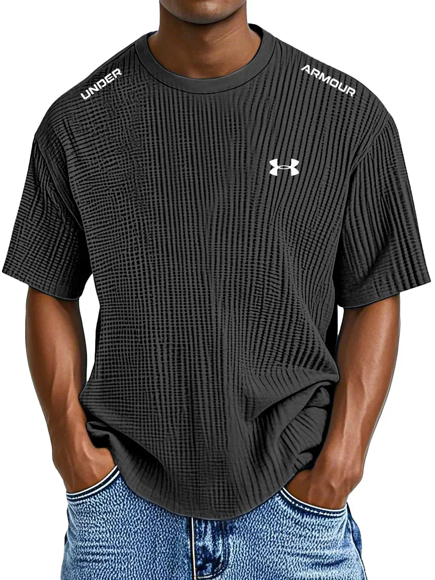 Men's Casual Waffle Crew Neck T-Shirt