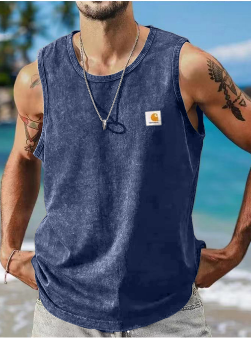 Men's Vintage Distressed Casual Sleeveless Vest Tank Top