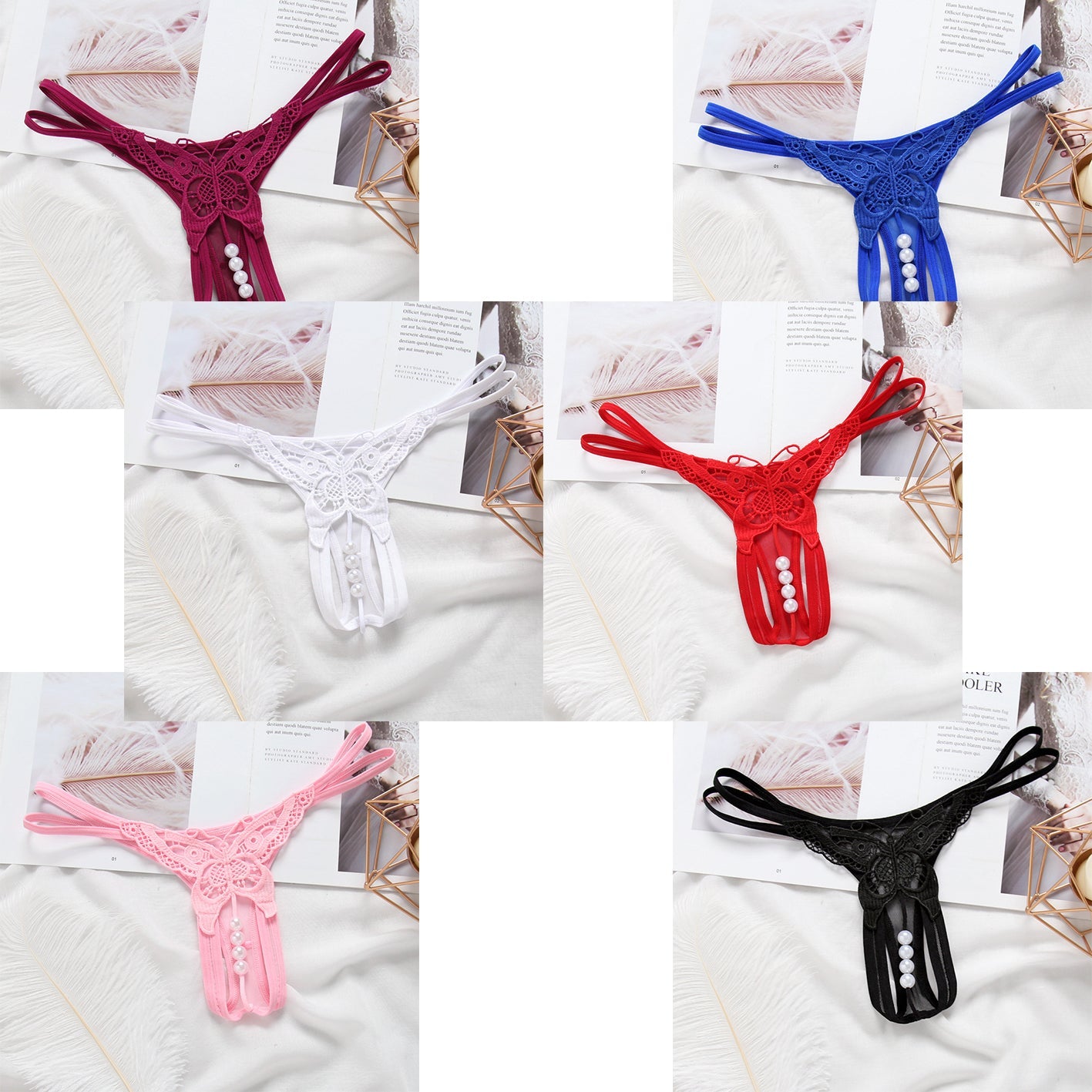 Embroidered Cutout Thong