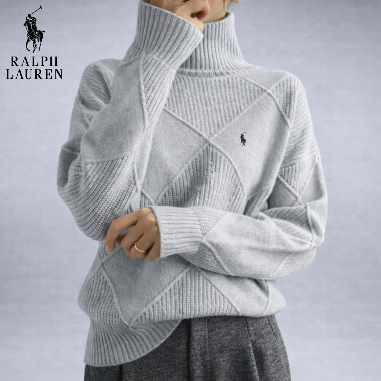 Textured High-Neck Knit Sweater | Clearance Sale