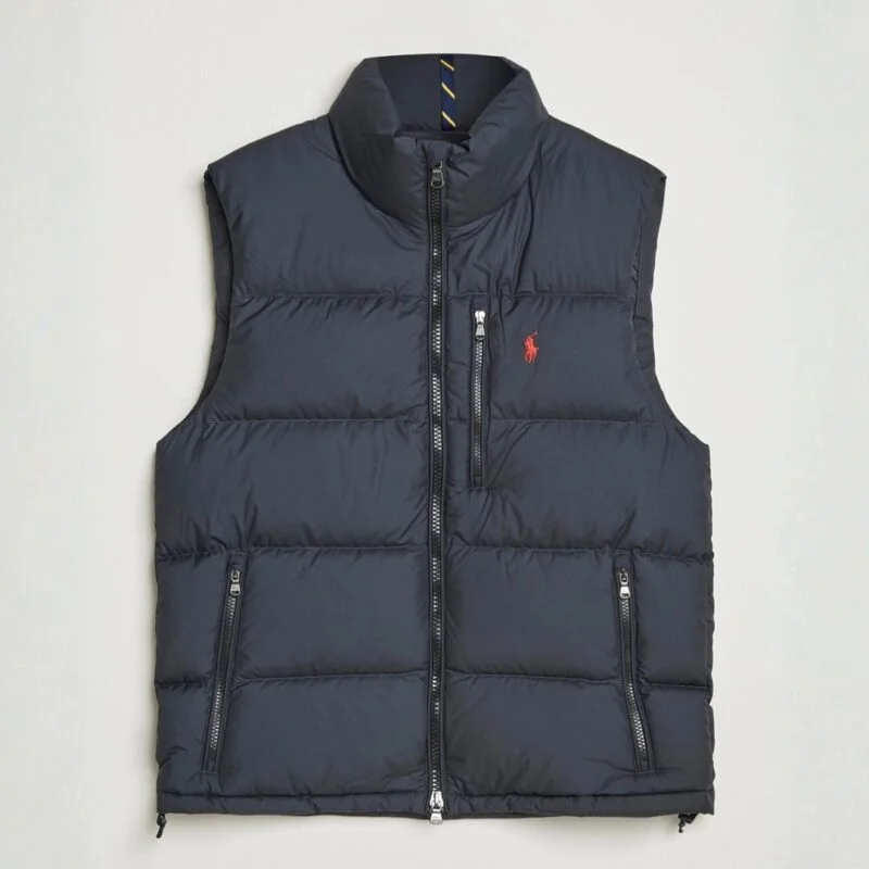 Men's Embroidered Polo Warm Vest Down Jacket