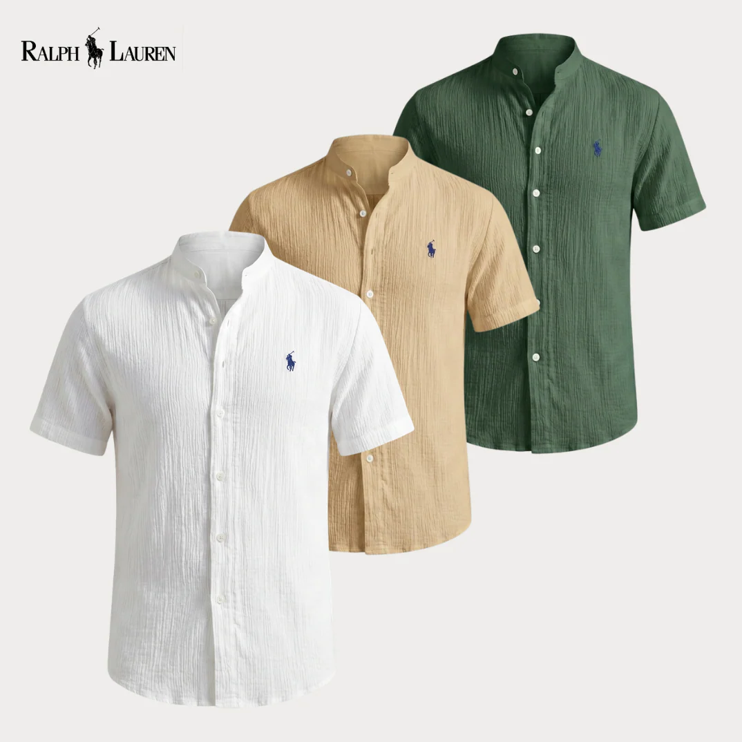 3-Piece Set: Wave-Patterned Shirt