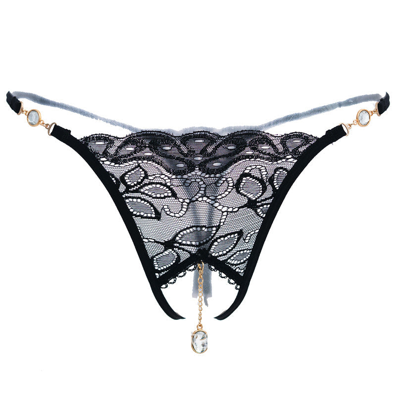 Embroidered Pendant Thong