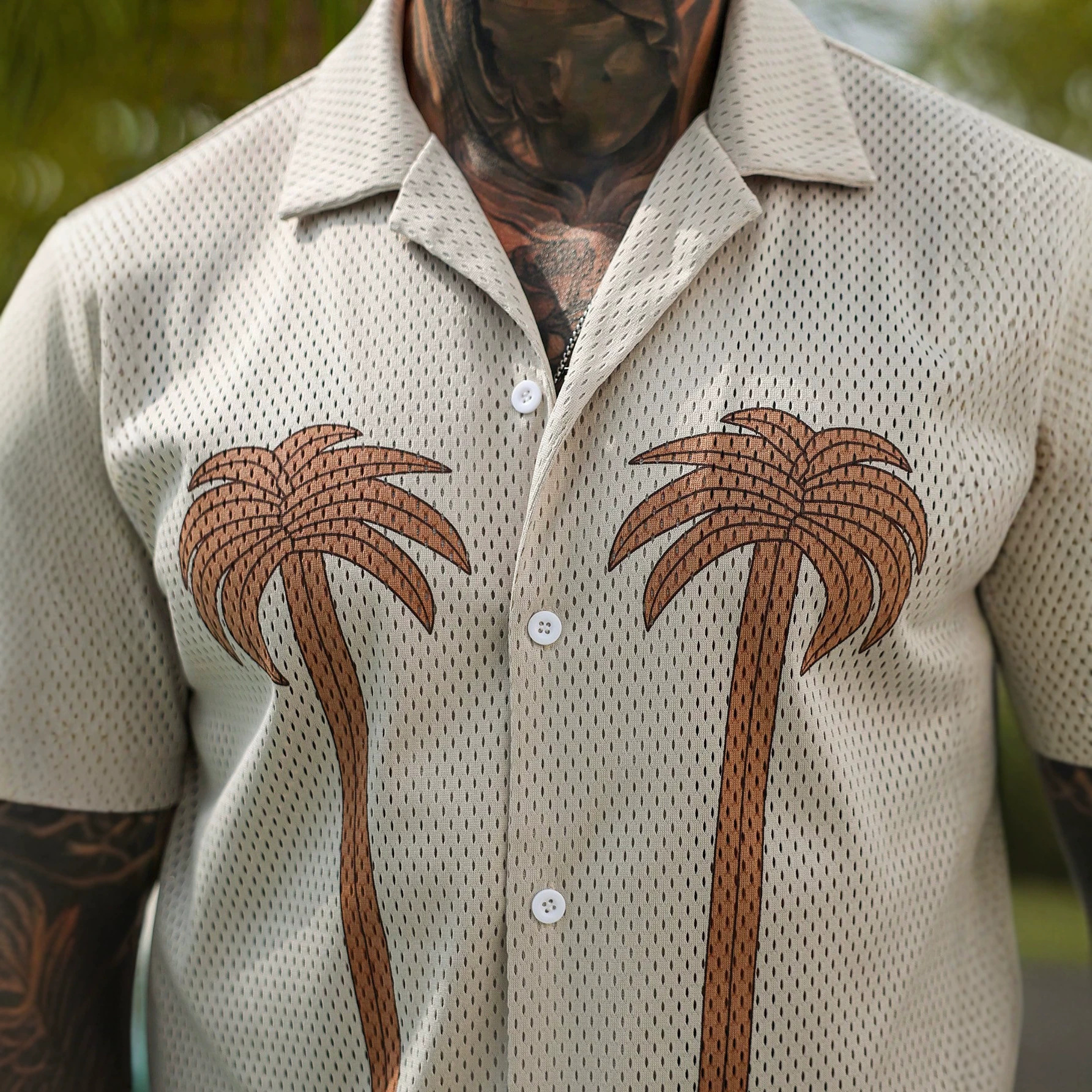 Men's Short-Sleeve Printed Breathable Shirt