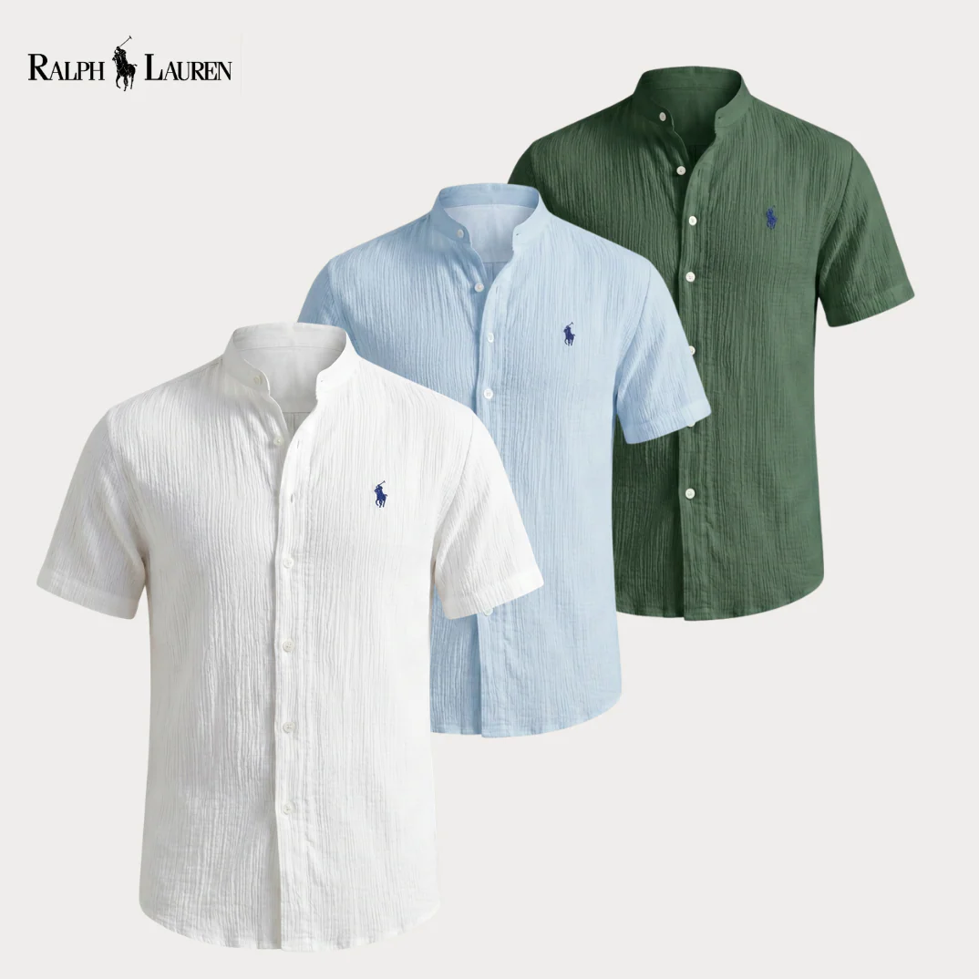 3-Piece Set: Wave-Patterned Shirt
