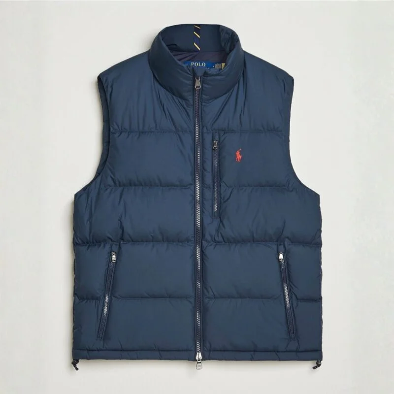 Men's Embroidered Polo Warm Vest Down Jacket