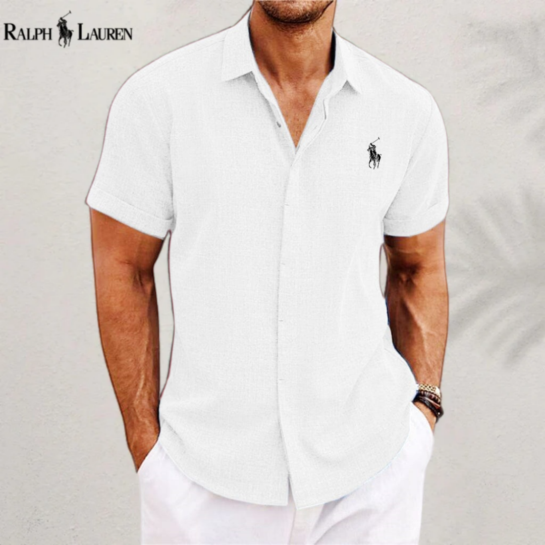 2026 Men's Linen Shirts Short Sleeve Casual Shirts Button Down Shirt for Men Beach Summer Shirt