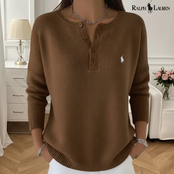 Soft women's sweater with button details
