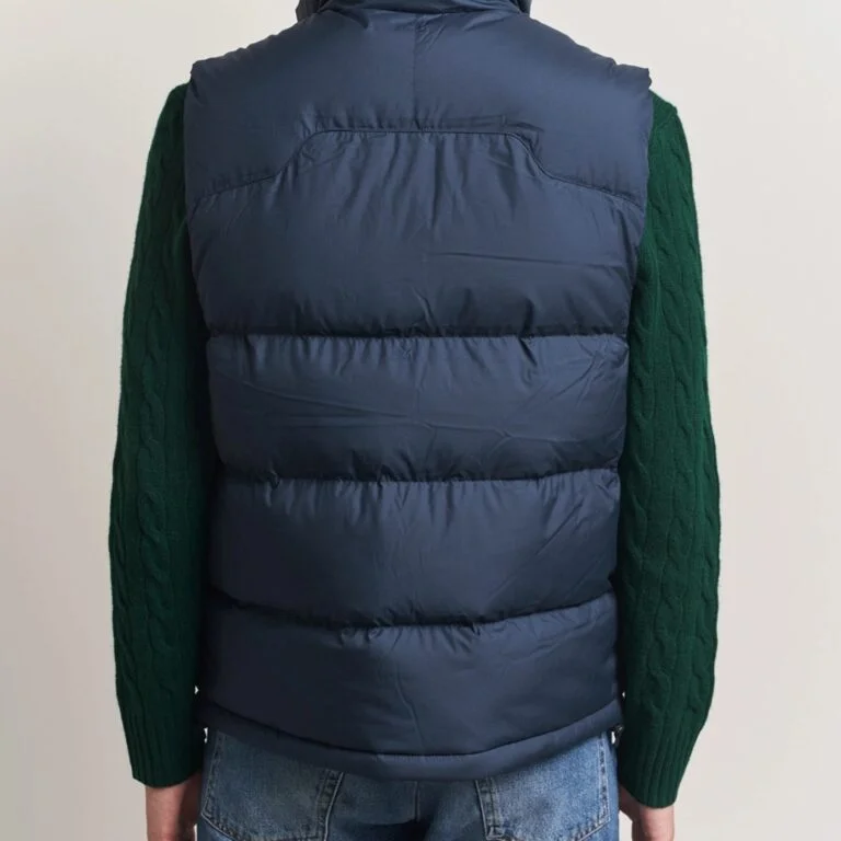 Men's Embroidered Polo Warm Vest Down Jacket