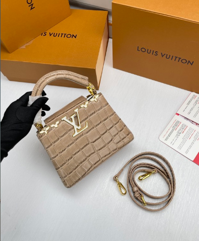 LOU* 25SS crocodile-print handbag