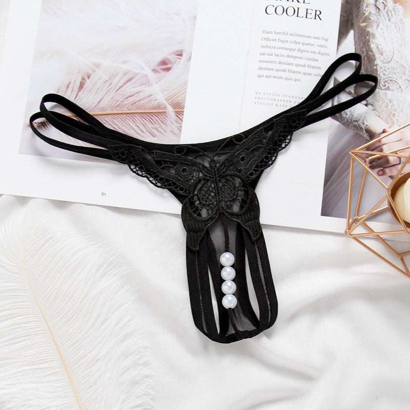 Embroidered Cutout Thong