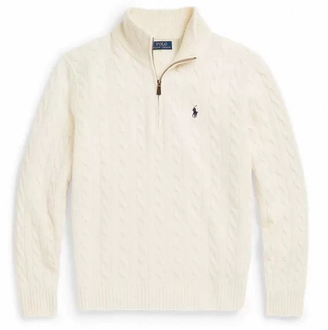 Polo Embroidered Quarter Zipper Knit Sweater