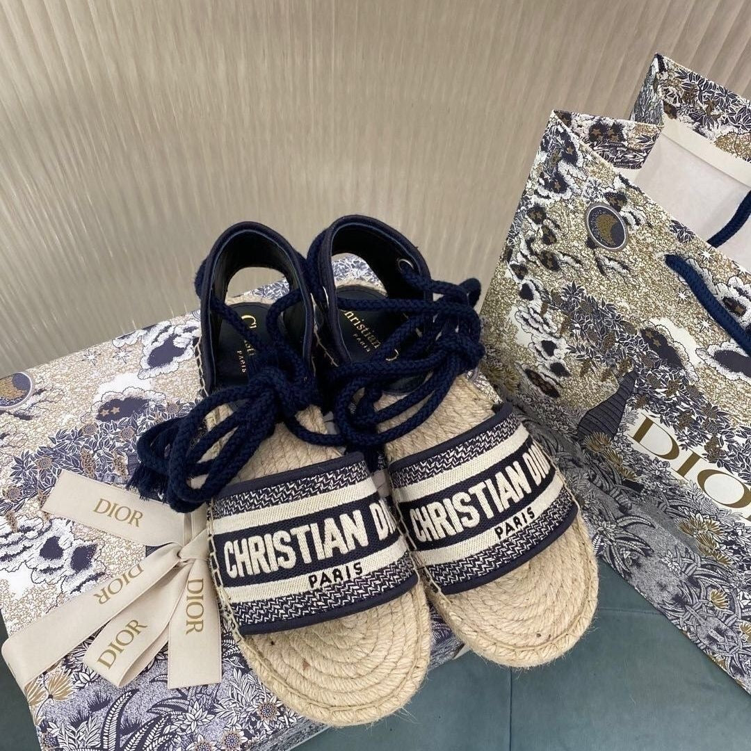 DR Thick-soled fisherman's straw shoes