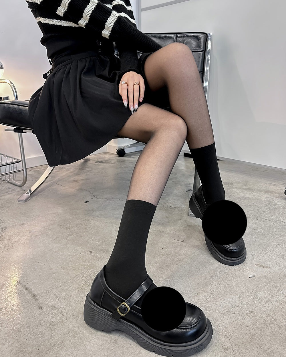 Ultra-thin pantyhose black silk