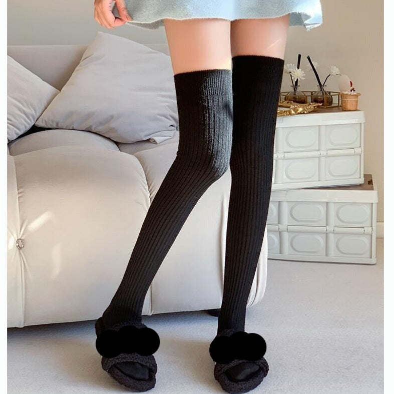 Cotton warm thigh high socks