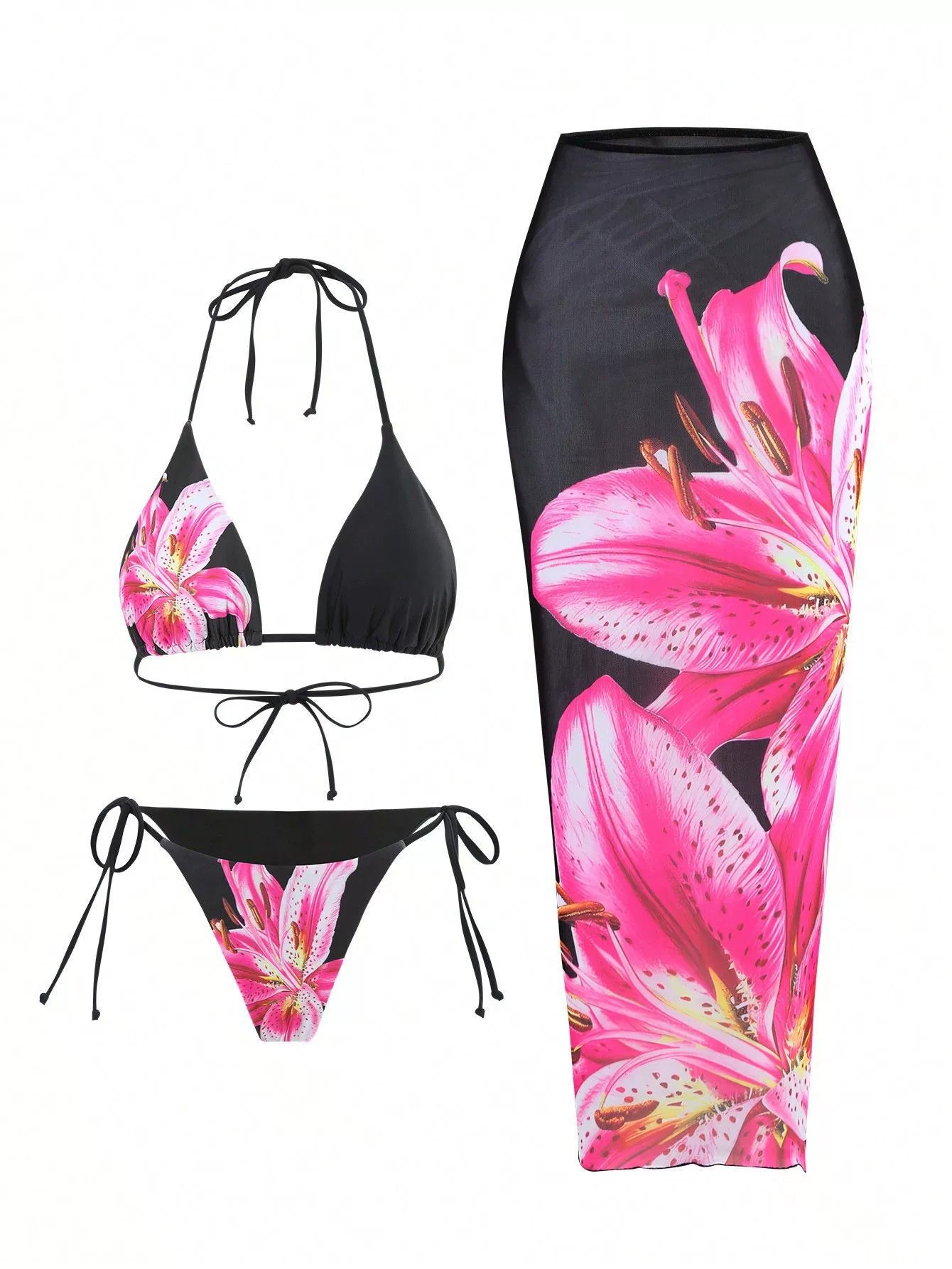 Three Piece Bikini Swimsuit Swimwear