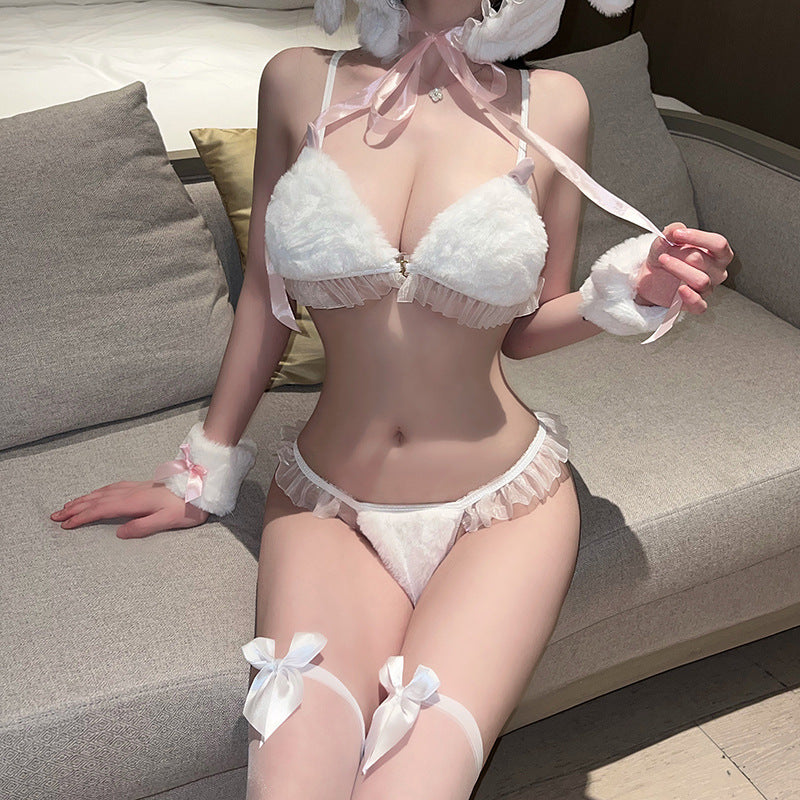 Furry Hooded Bunny Suit Underwear