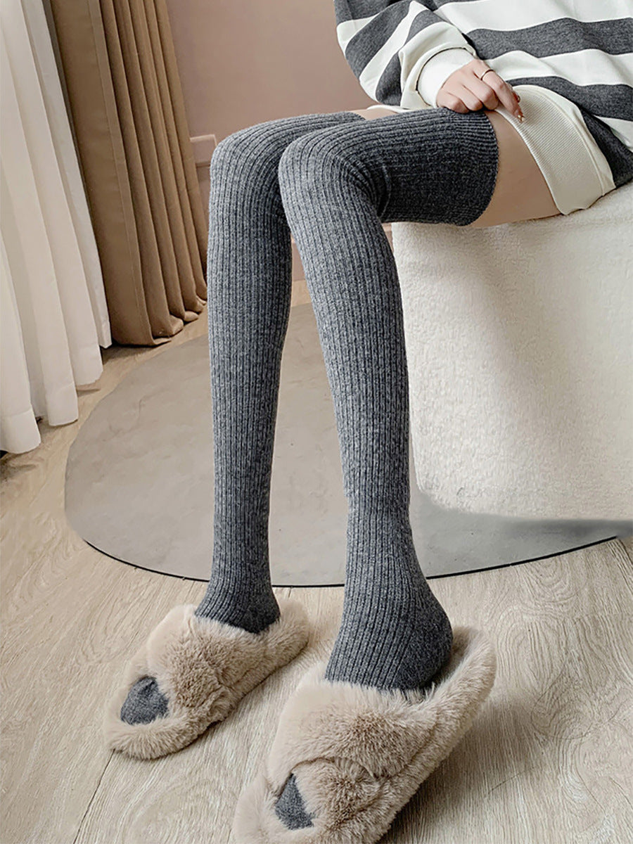 Cotton warm thigh high socks