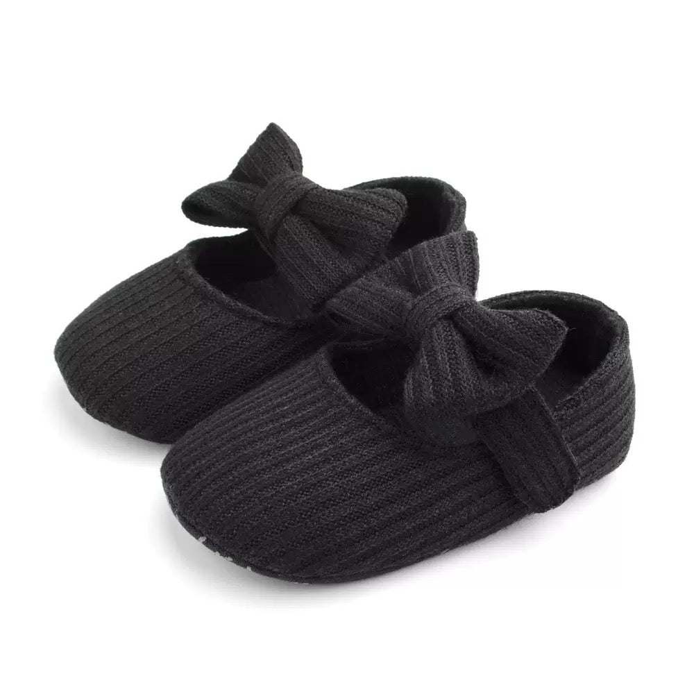 Hand-knitted soft-soled baby and toddler shoes