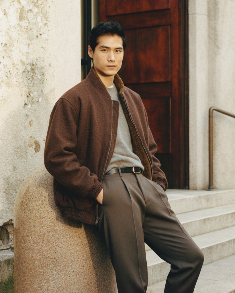 Sherpa‑Lined Bomber Jacket