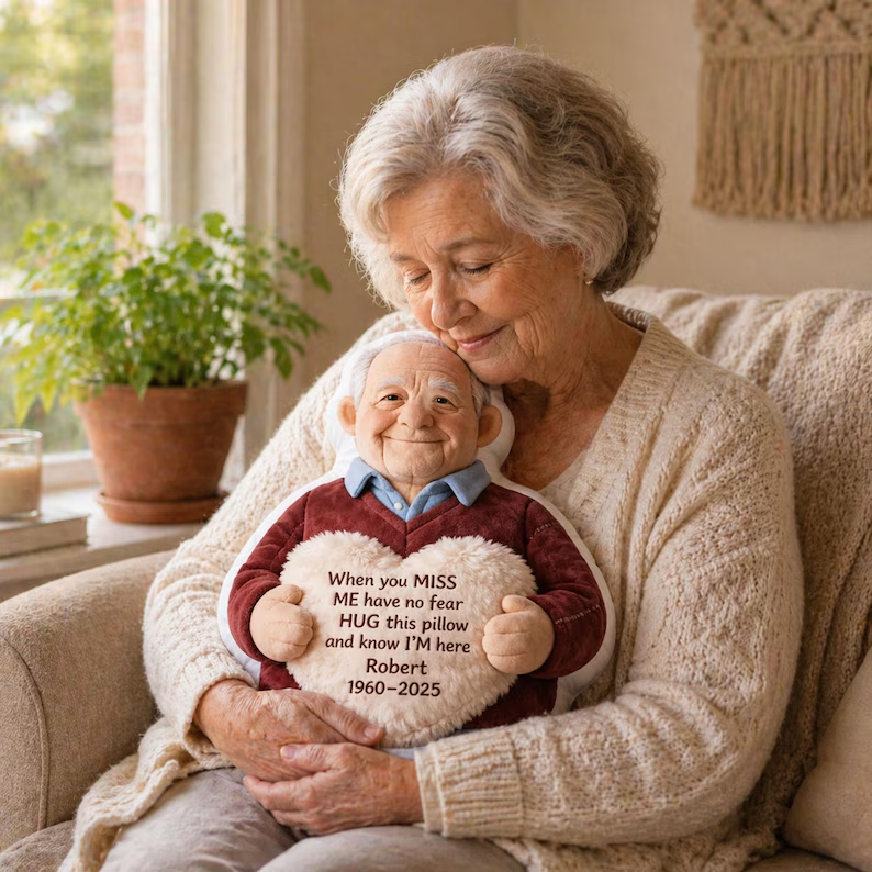 Custom From Photo - When You Miss Me - Personalized Memorial Faux Fur Shaped Pillow