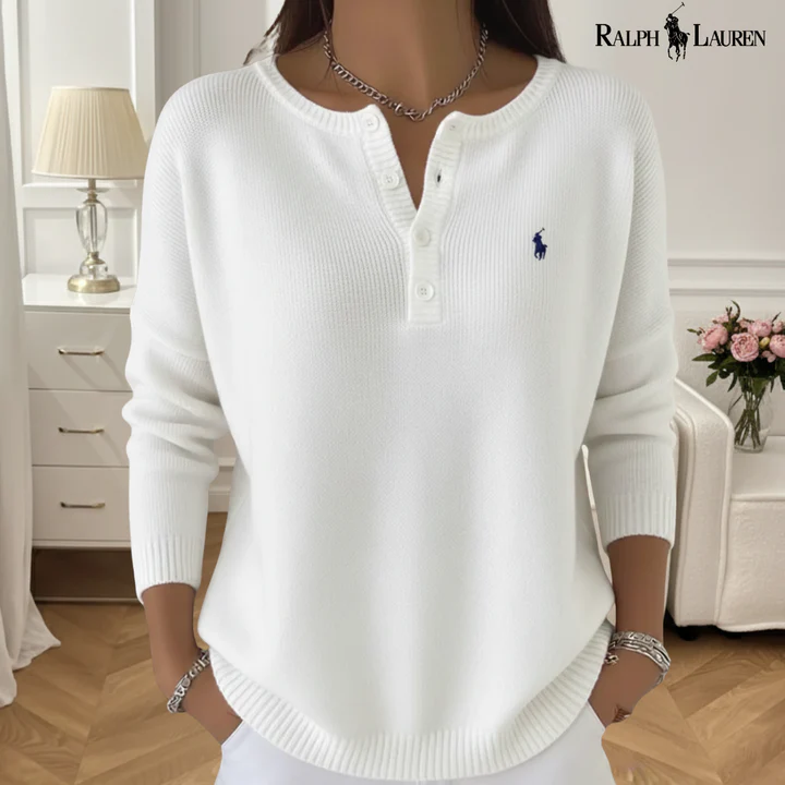 Soft women's sweater with button details