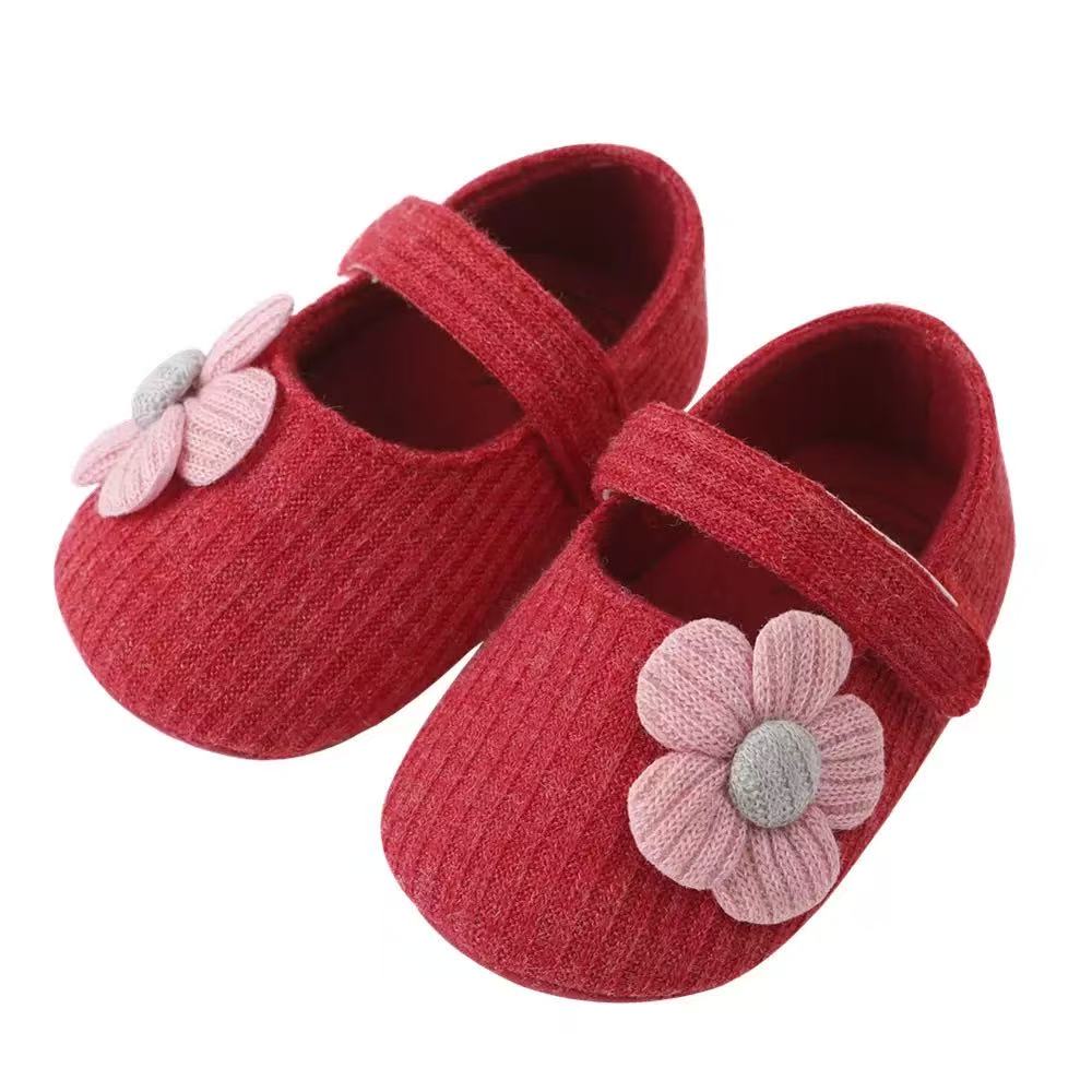 Hand-knitted soft-soled baby and toddler shoes
