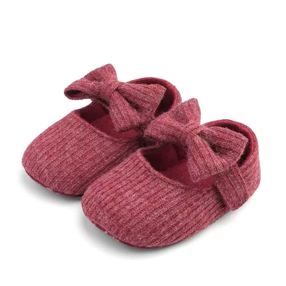 Hand-knitted soft-soled baby and toddler shoes