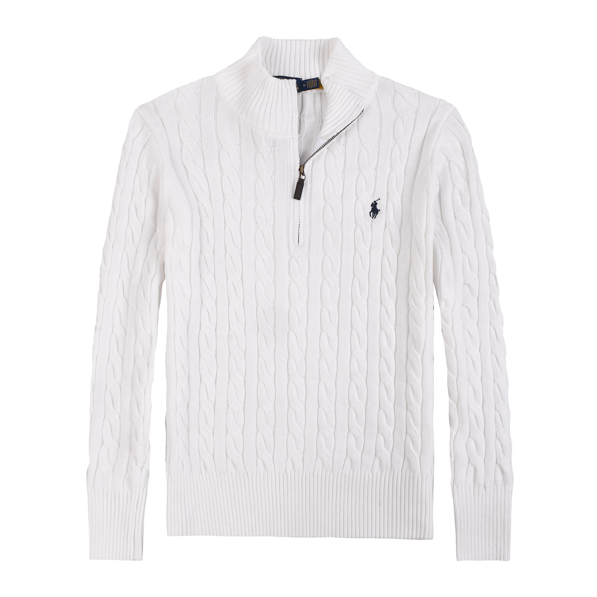 Polo Embroidered Quarter Zipper Knit Sweater