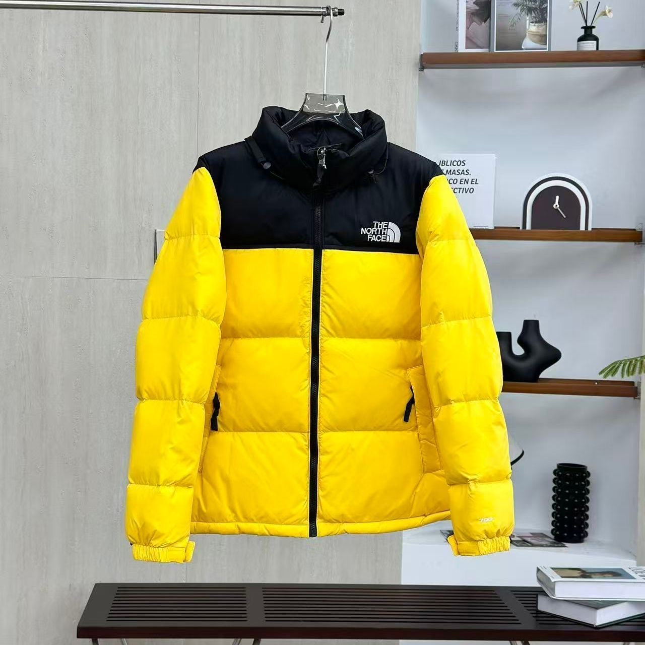 Unisex stand-collar embroidered thickened down jacket