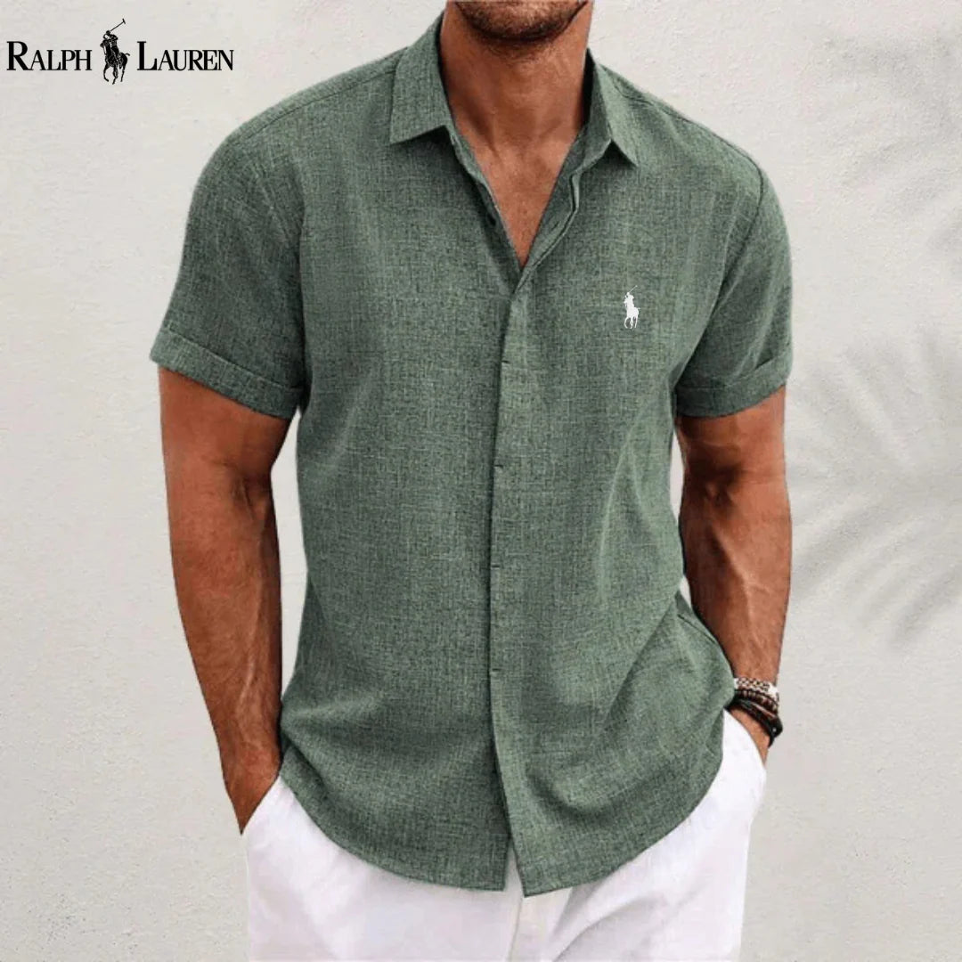 2026 Men's Linen Shirts Short Sleeve Casual Shirts Button Down Shirt for Men Beach Summer Shirt