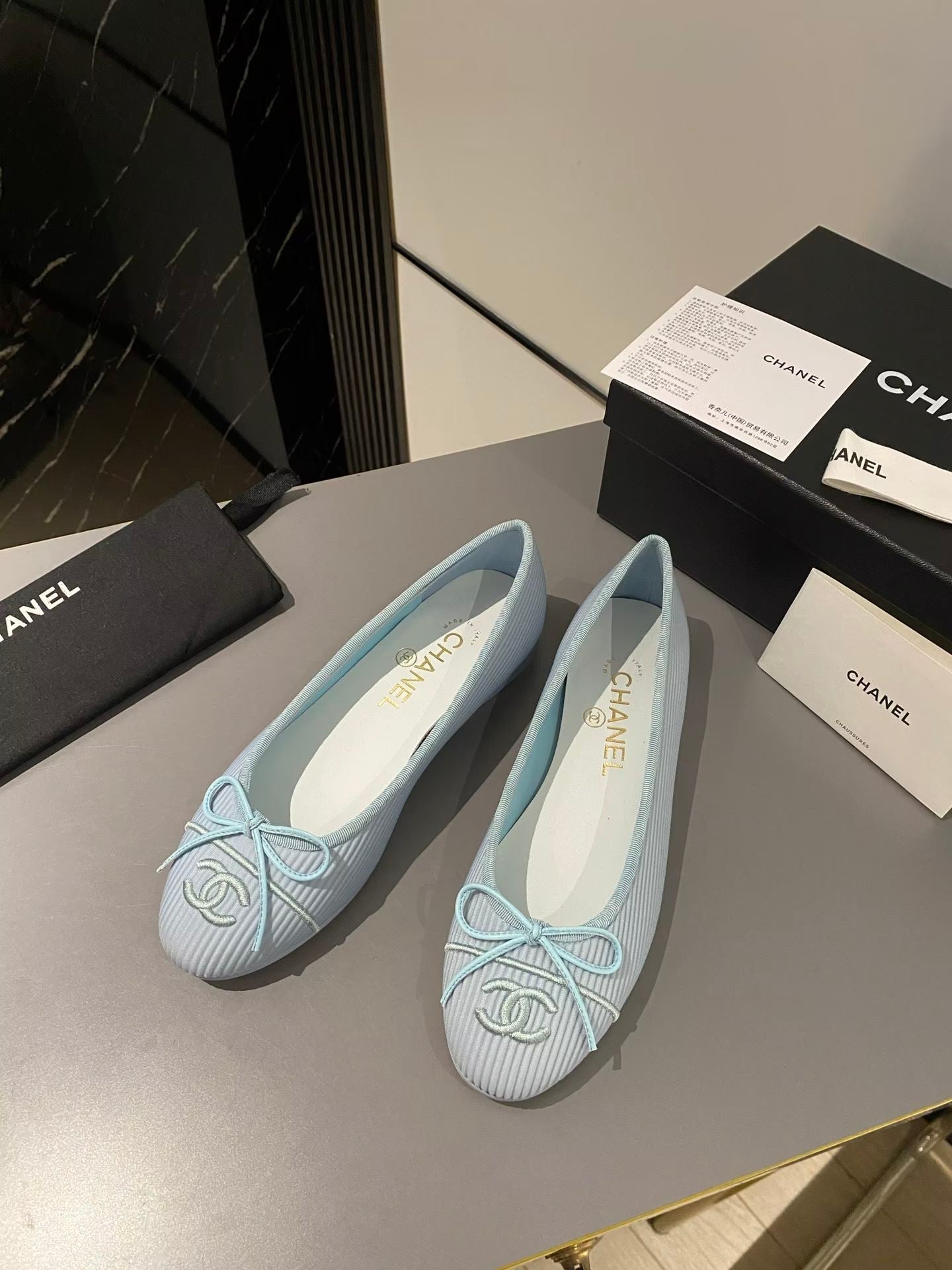 Textured Chanel Classic Ballet Shoes VIP1:1