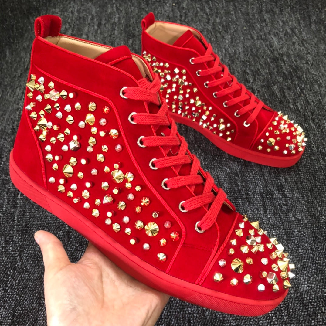 Loubouti*1: 1 VIP  Christmas high-top women's shoes