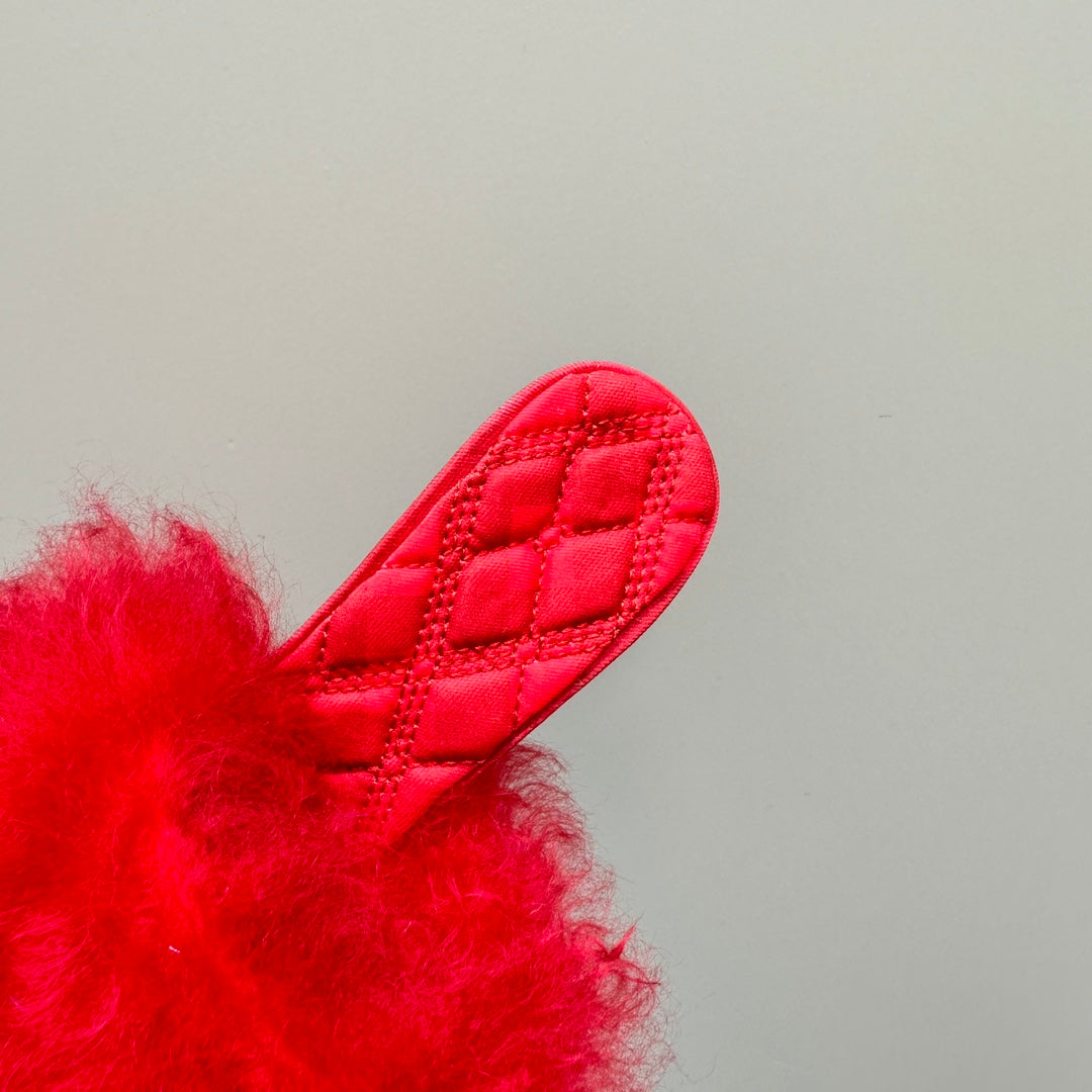 C New long plush sheepskin mules top quality 1:1 VIP