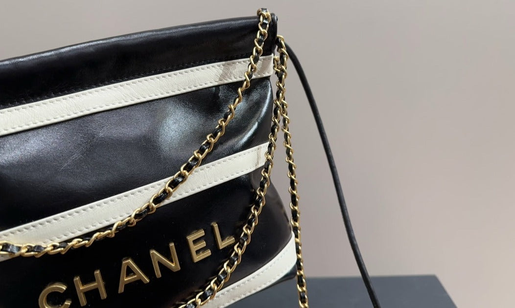 Black and white CH shopping bag