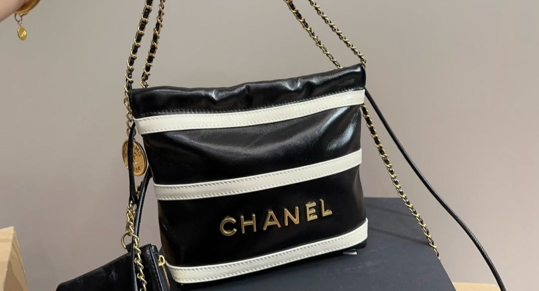 Black and white CH shopping bag