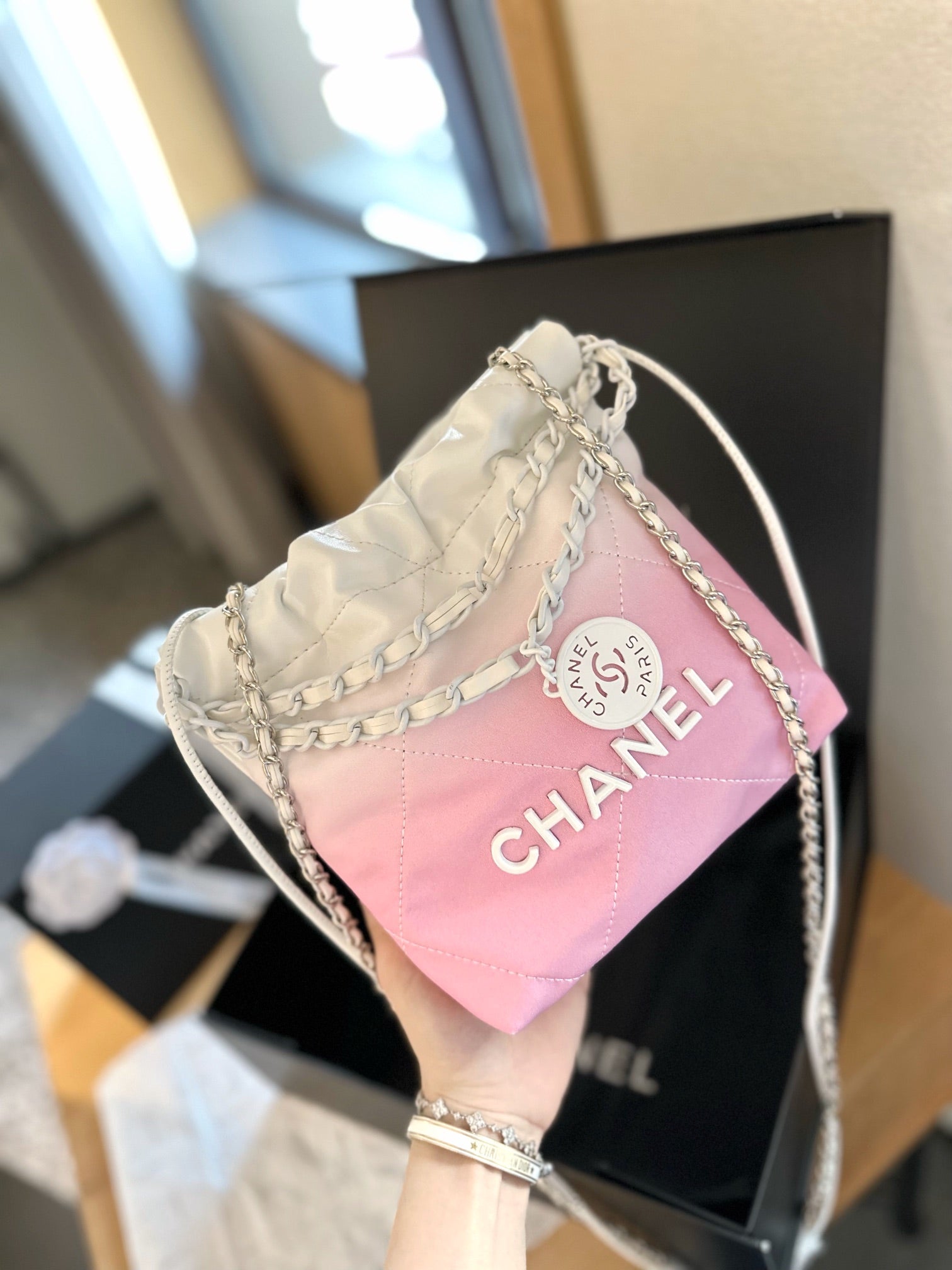 Pink CH Mini Garbage Bag