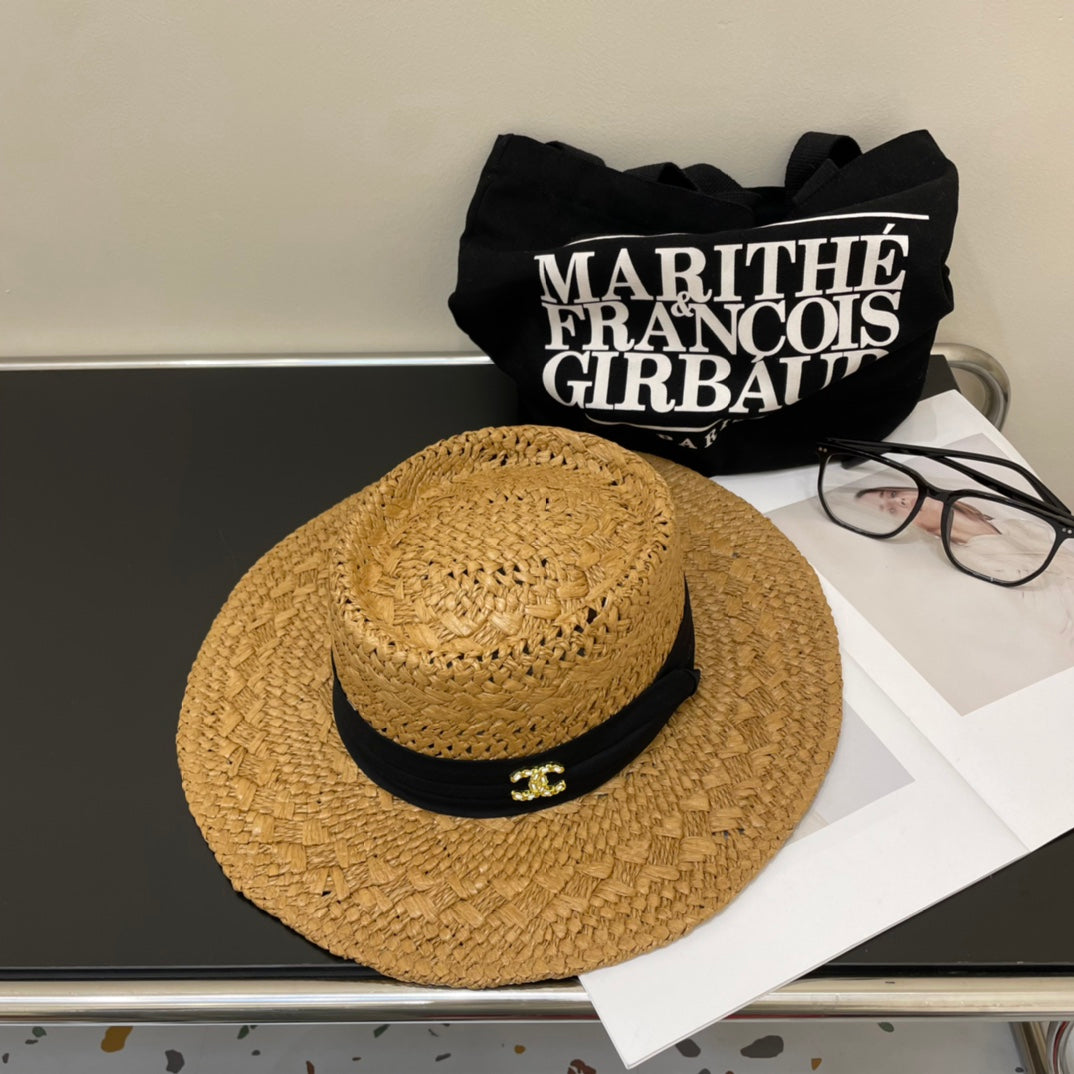 24 New CH Spring and Summer New Vacation Paper Bana Hat Sun Hat