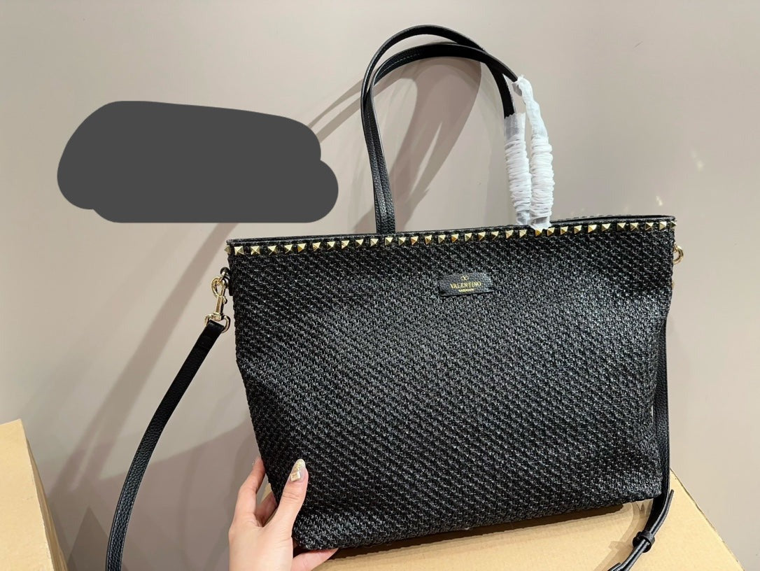 Straw tote bag V new style