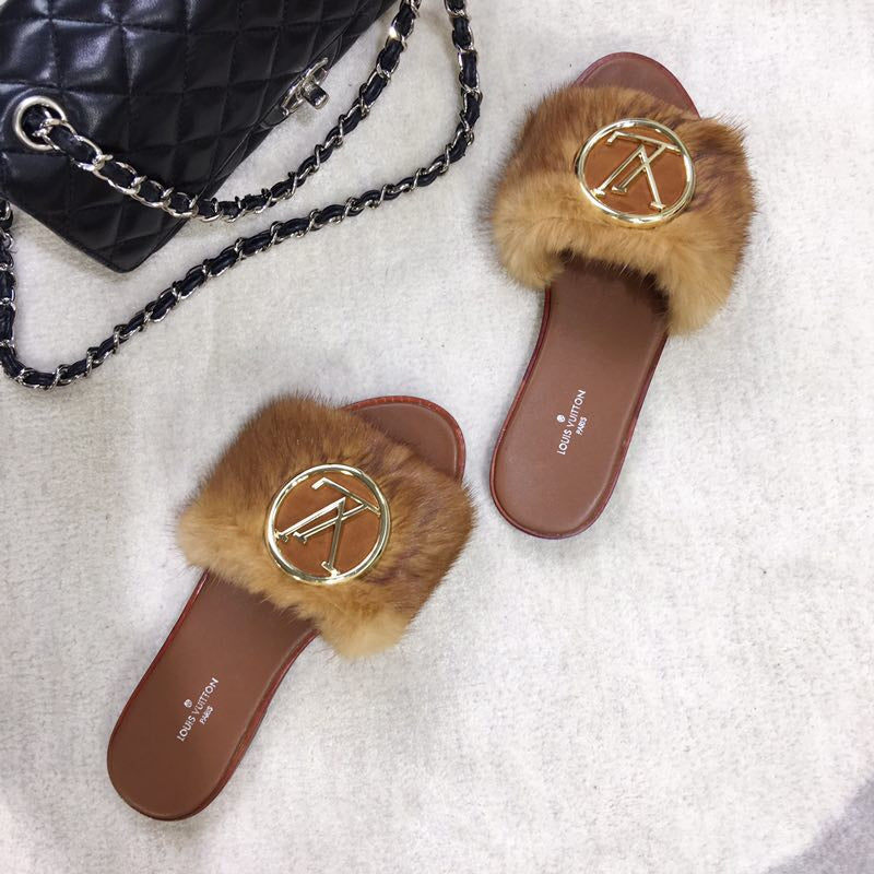 24 new mink fur slippers L***VIP 1：1