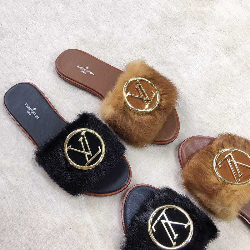 24 new mink fur slippers L***VIP 1：1