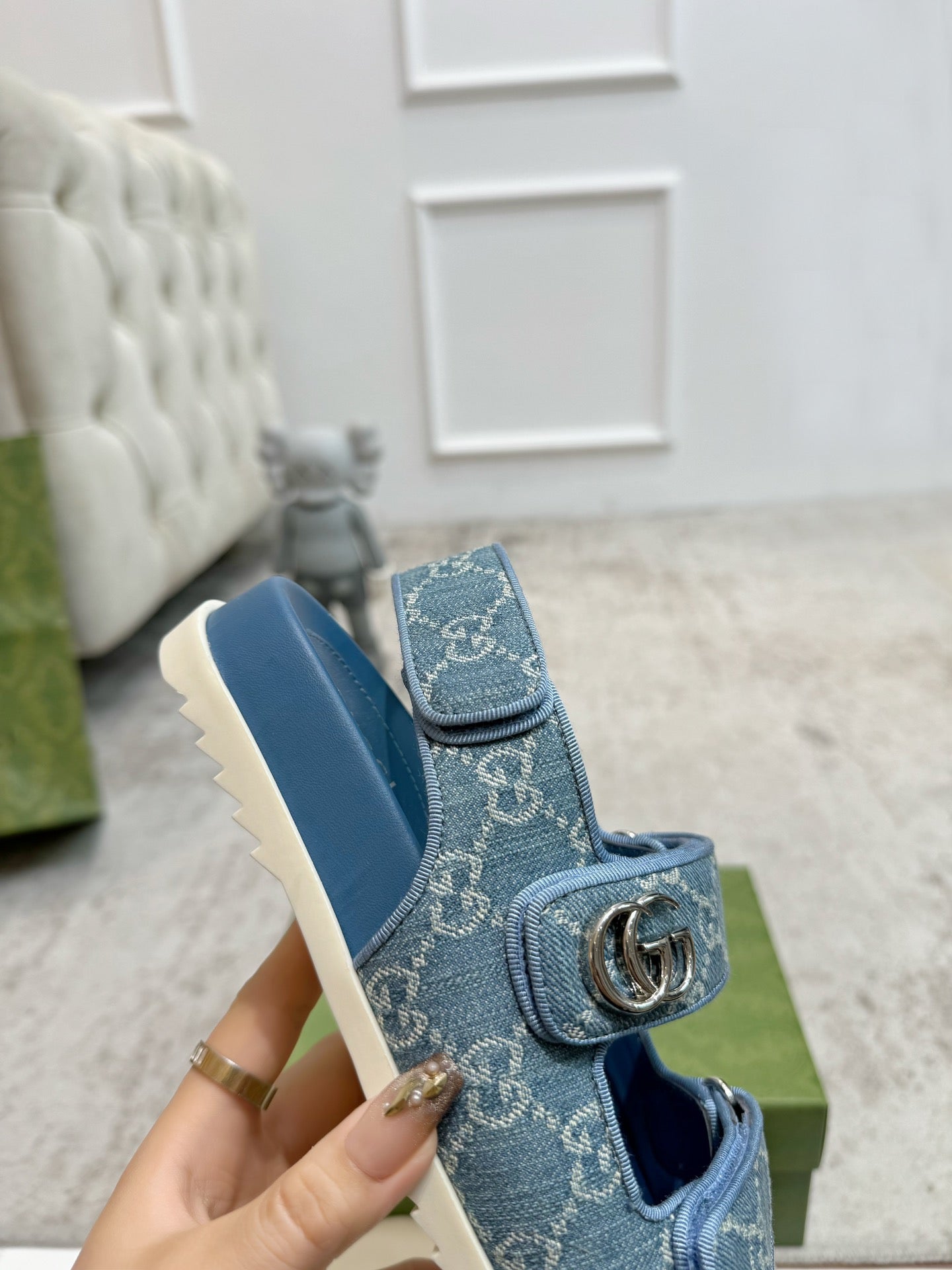 New GG Velcro flat sandals VIP  1：1